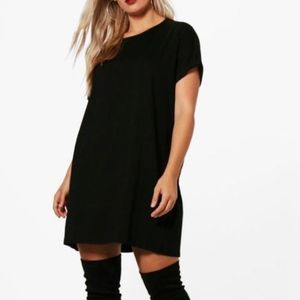 Black BooHoo Oversized T-Shirt Dress